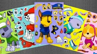 [🌸paper diy🌸] PAW PATROL Sticker Book Collection 🐶 Chase, Marshall, Skye, Zuma | DIY ASMR Paper