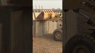 Using a forklift can fill two military barrier units at once.#militarybarrier #forklift