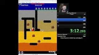 Dig Dug (Arcade) 1 Loop, 12 Rounds. New Personal Best. Speedrun