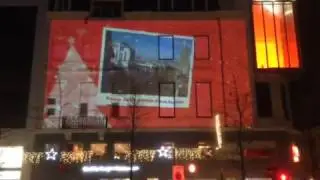 Kerstverlichting: gevelprojectie te Quick Keyserlei