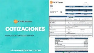 COTIZACIÓN PARA SISTEMAS FOTOVOLTAICOS CON CPM SOLAR 1 | Capacitación Embajadores Solares CPM
