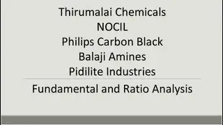 Thirumalai Chemicals | NOCIL | Philips Carbon | Balaji Amines | Pidilite Ind. | Fundamental Analysis