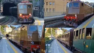 E636 161 TRENO STORICO FONDAZIONE FS PER LA TORTA DEI FIESCHI DI LAVAGNA,stazione di Genova STURLA