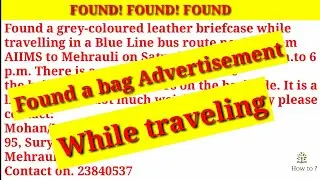 Found bag advertisement in english
