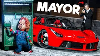 Stealing Ultra Rarest FERRARI as a CHUCKY sa GTA 5!