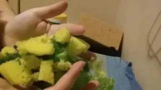 Scratching sponge destruction ASMR