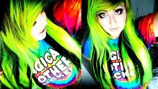 NEON LIME GREEN HAIR | Dying hair green