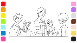 Saja Boys Coloring Page | Cute Saja Characters | Easy Coloring for Kids