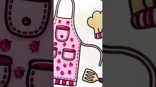 Coloring a Cute Apron and Kitchen Utensils  #BoldAndEasy #ColoringForAdults #cutepattern