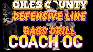 DEFENSIVE LINE BAGS DRILL with GILES COUNTY FOOTBALL COACH OCONNOR #bagsdrill #inthegamewithdoc 