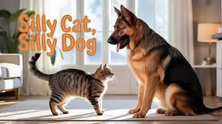 Tiny Kitten Fearlessly Attacks Huge German Shepherd
