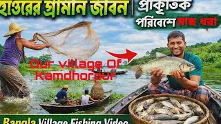 হাওরের গ্রামীণ জীবন | প্রাকৃতিক পরিবেশে মাছ ধরা |Village Fishing Video।Our village Of kamdhorpur।