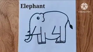 Creative Elephant Drawing Using 44 number#Elephant