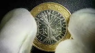 1 EURO COIN Money Under Microscope ZOOM In and Out