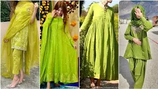 Parrot Green dress design ideas/ Neon color Light Green suit designs/Summer collection #trending...