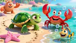 Baby Turtle Crawls So Slow 🐢💛 | Cute Animal Song for Kids | Nursery Rhymes & Learning Songs