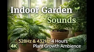 Calm Indoor Garden Sounds 🌱 528Hz & Nature Ambience | 4 Hours