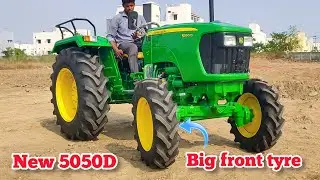 Полный обзор модели John Deere 5050D 4WD с новой передней шиной | Полные характеристики и пробег