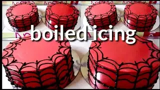 Spiderman theme cake || Super red cake frosting || easy cake decorating for spiderman cake design