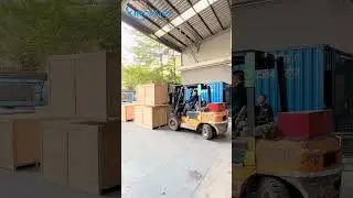 Loaded container for international delivery! Global UV printing solutions for your business.