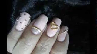 Nude Nails with Micro Beads