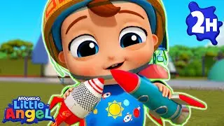 Space Rocket Shakermaker Singalong | Little Angel | Melody Time: Moonbug Kids Songs