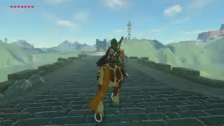 Link crossing Bridge of Hylia (The legend of Zelda: Breath of the Wild)