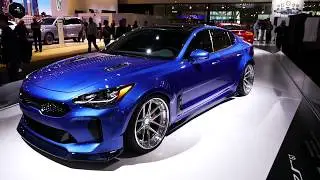 New 2018 Kia Stinger GT - Bright Blue Paint & Massive Custom Wheels - 2017 LA Auto Show
