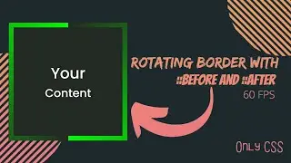 Rotating border CSS || Shortest Code Possible || Only CSS Design