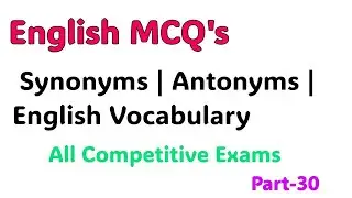 English MCQ's | Synonyms | Antonyms | English Vocabulary - Law Admissions Test Mcqs - IBA Test Prep