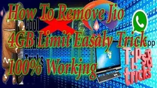 how to remove jio 4GB Limit In Hindi Tutorial