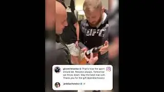 Jan Blachowicz gifted Glover Teixeira a Polish beer for his birthday🍺 #UFC267 #Shorts