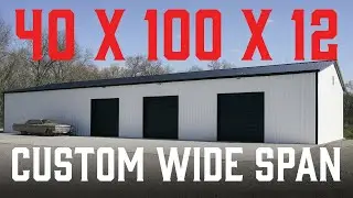 Inside a 40x100x12 Wide Span Workshop | Custom Build Walkthrough & Customer Interview