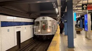 IND 6th Avenue Line: R32/R68/R160 D Express and F Local Trains at Broadway &ndash; Lafayette Street