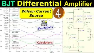 BJT Differential Amplifier with Wilson Current Source 🌟 CMRR, Differential & Common-Mode Gains 💡 EX4