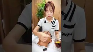 SHAVE _& #facial #AMSR🪒😱🧴 #massage #face #beauty #skincare #relax #short🥤 #shortsfeed #shortvideo