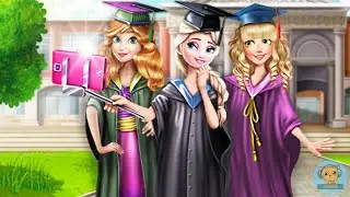 Disney Graduation Selfie - princess dress up game video for girls - 4jvideo