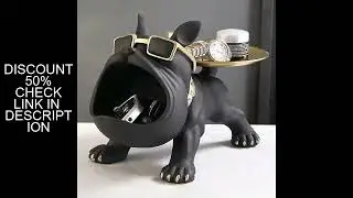30cm Home Decor Bulldog Figurine Dog Statue Storage Box Animal Ornament Resin Craft Art Sculpture Fi