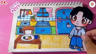 LET'S MAKE A PAPERBOOK 💞JINU'S KITCHEN SIMPLE AND VERY EASY!!️🤗 #paperdoll #ainilii