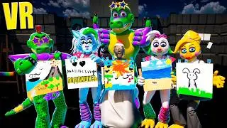VR Гига Монти пришёл в школу аниматроников учится в VRChat FNAF COOP ВРчат Злой учитель рисования
