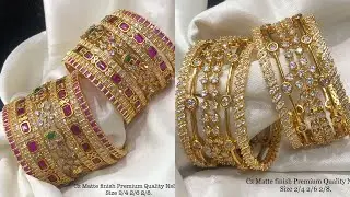 New Matte Finish Premium Quality Cz Bangles / Latest South Bangle Design 2023 - WhatsApp 9022469620