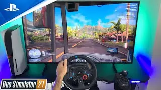 Bus simulator 21 - ps5 gameplay with Logitech g29