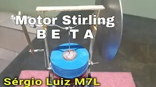 Motor Stirling Beta com dois virabrequim