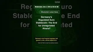 🧐👉 Germany's Regulated Euro Stablecoin: The End for Unregulated Rivals? #QixNewsCrypto