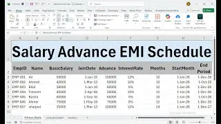 How To Make Employee Advance Loan Recovery in Excel (EMI + Interest Auto)