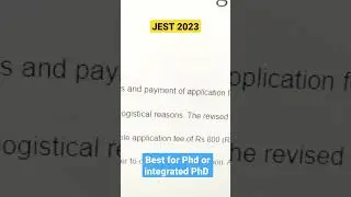 JEST 2023 PhD admission 2023 Best for Integrated PhD #phd #phdadmission2023