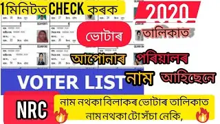 Assam New Voter List 2020//2020 Voter List Downlord//NVSP Assam