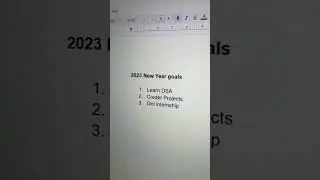 New Year Goals