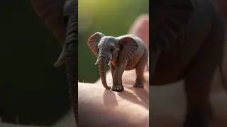 Tiny Elephant TAKES Its First Steps on a Human Hand!#AIShorts #TinyElephant #AIgenerated #Shorts