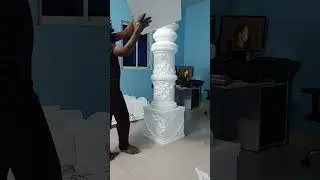 Round pillar design/ comment for full video/ #shoets /thermocol craft